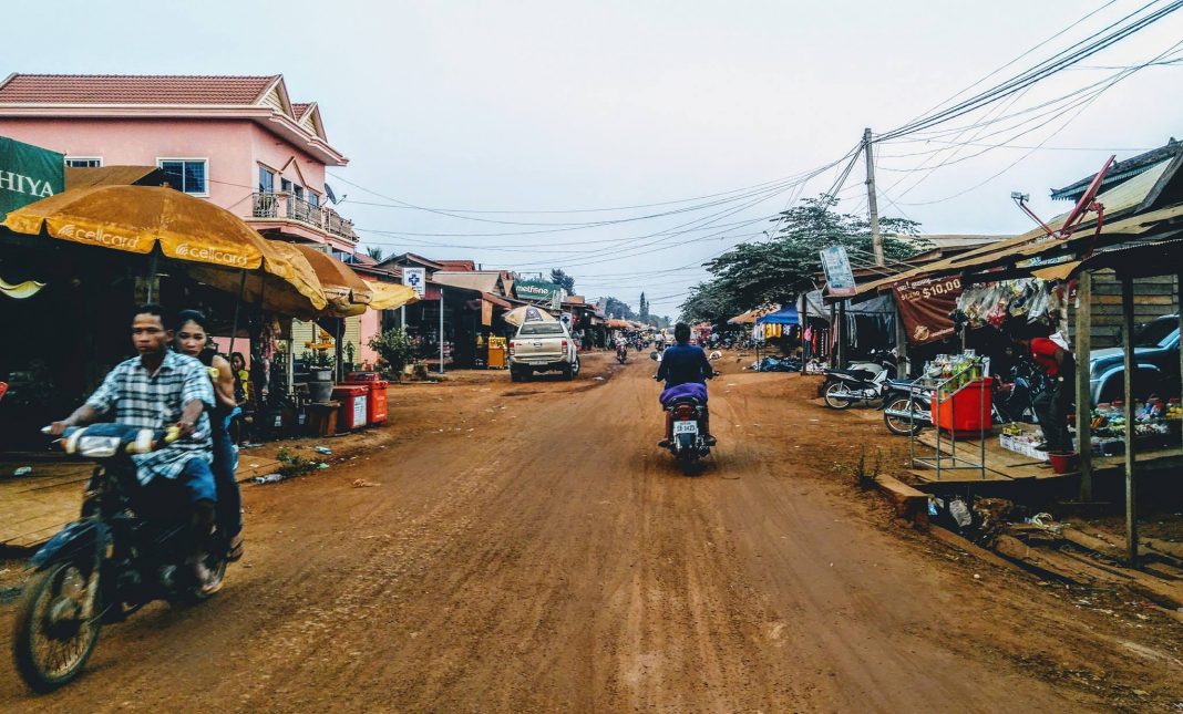 Gravel road in Cambodia
