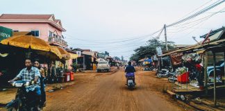 Gravel road in Cambodia